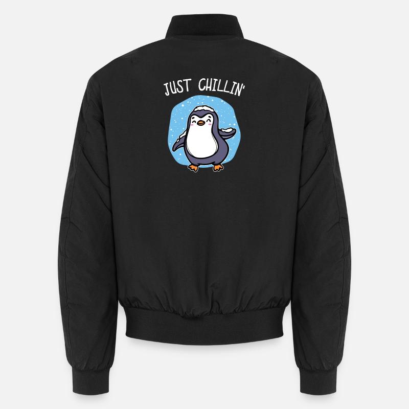 Cold Snow Penguin Ice Cool Statement Animal Bird Unisex Bomber Jacket