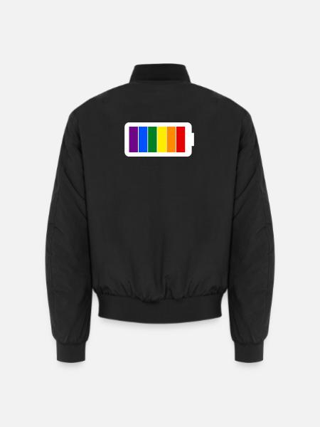 Regenbogenfarben Batterie Loading - Gay Pride - Unisex Bomberjacke - Schwarz
