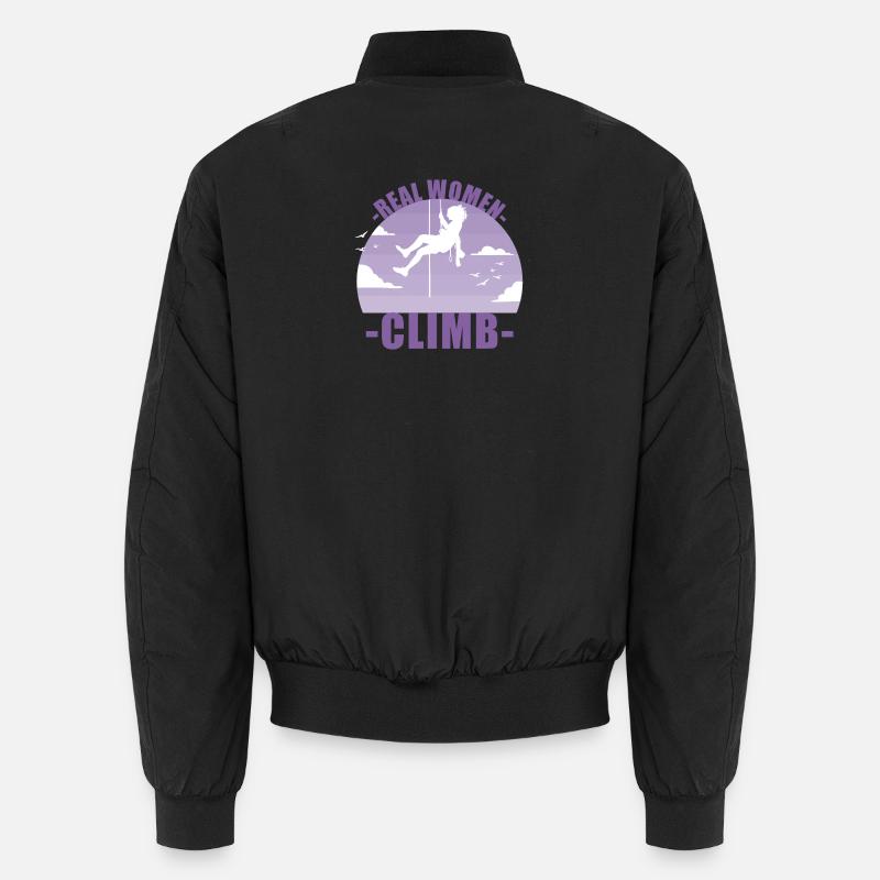 Klettern Bergsteigen Berge Mädchen Geschenk - Unisex Bomberjacke - Schwarz