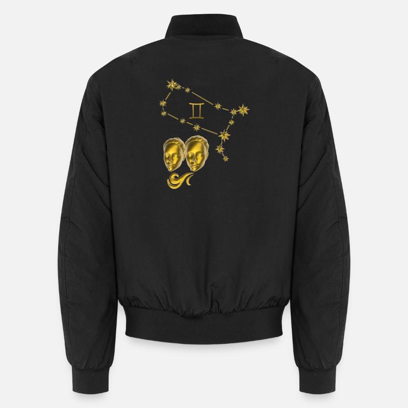 Sternzeichen Zwillinge 3D, gold Unisex Bomberjacke