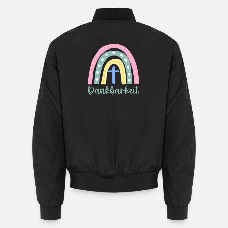 CHRISTLICHER GLAUBE - DANKBARKEIT KREUZ - Unisex Bomberjacke - Schwarz