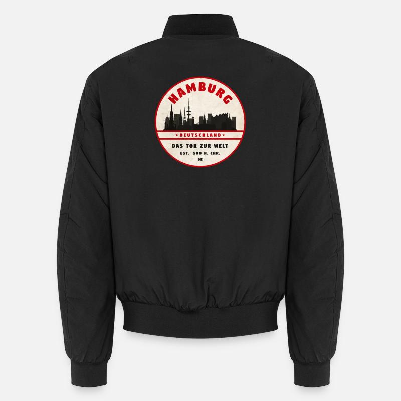 Hamburg Skyline Vintage Abzeichen Unisex Bomberjacke