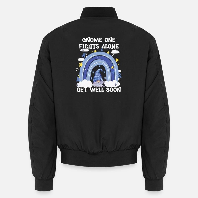 Gnome One Fights Alone Darmkrebs - Unisex Bomberjacke - Schwarz