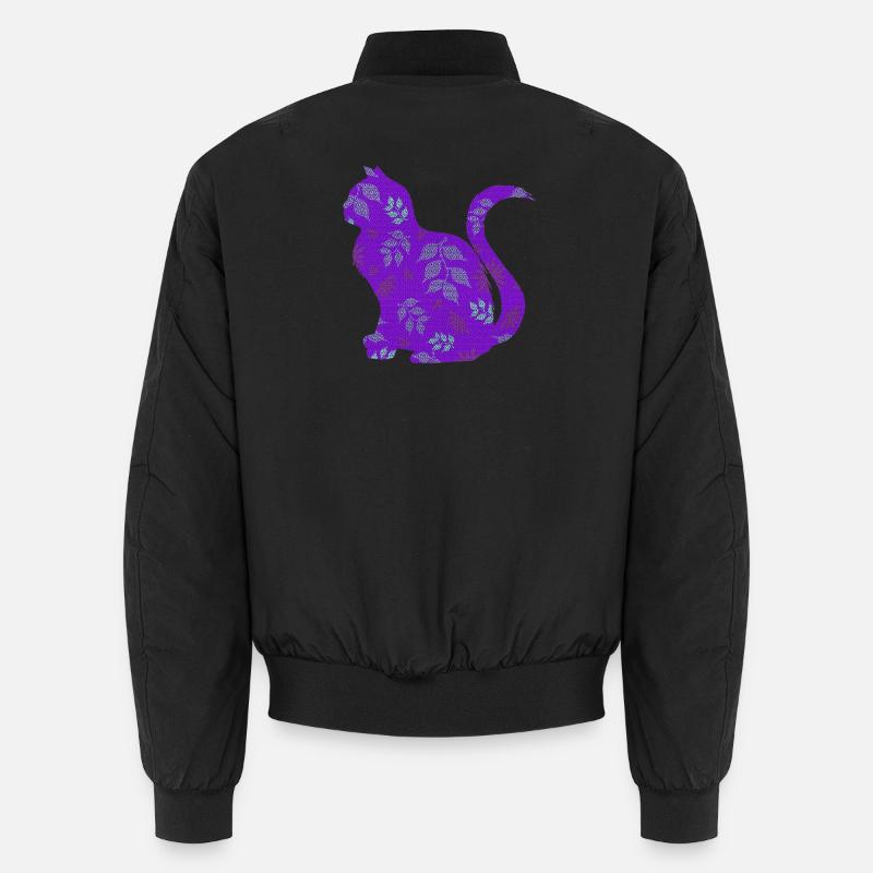 sitzende katze, gemustert, Blumen Outfits Unisex Bomberjacke