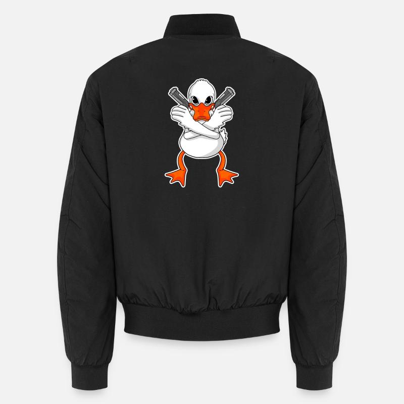 Duck with pistol - Unisex Bomber Jacket - black