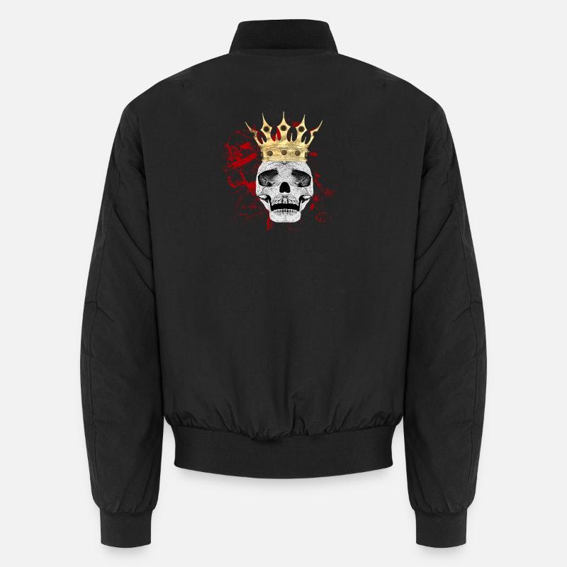 Menschenschädel, Blutflecken, gothic motiv - Unisex Bomberjacke - Schwarz