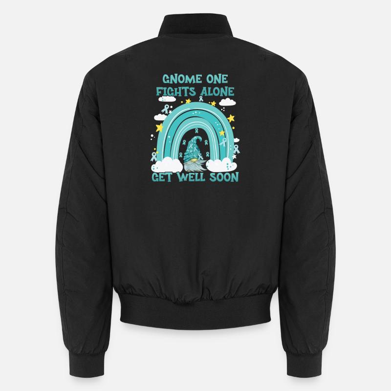 Gnome One Fights Alone Eierstockkrebs Unisex Bomberjacke