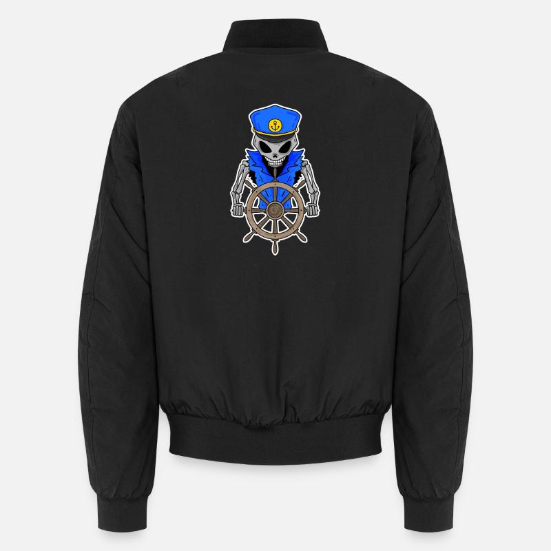 Skeleton Captain - Unisex Bomber Jacket - black