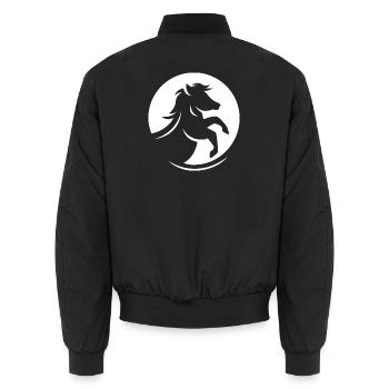 Horse Logo icon Symbol Illustration Graphic Gallop - Unisex Bomber Jacket - black - Back - AI Model Male 185 light (185cm)