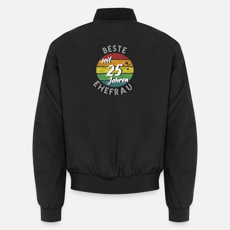 beste Ehefrau seit 25 Jahren Silberhochzeit retro Unisex Bomberjacke