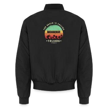 Toliara Madagaskar Strand Design - Unisex Bomberjacke - Schwarz - Hinten - AI Model Male 185 light (185cm)
