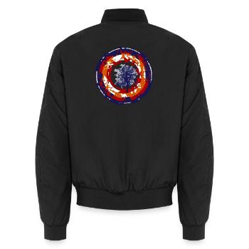 crazy bullseye - Unisex Bomberjacke - Schwarz - Hinten - AI Model Male 185 light (185cm)