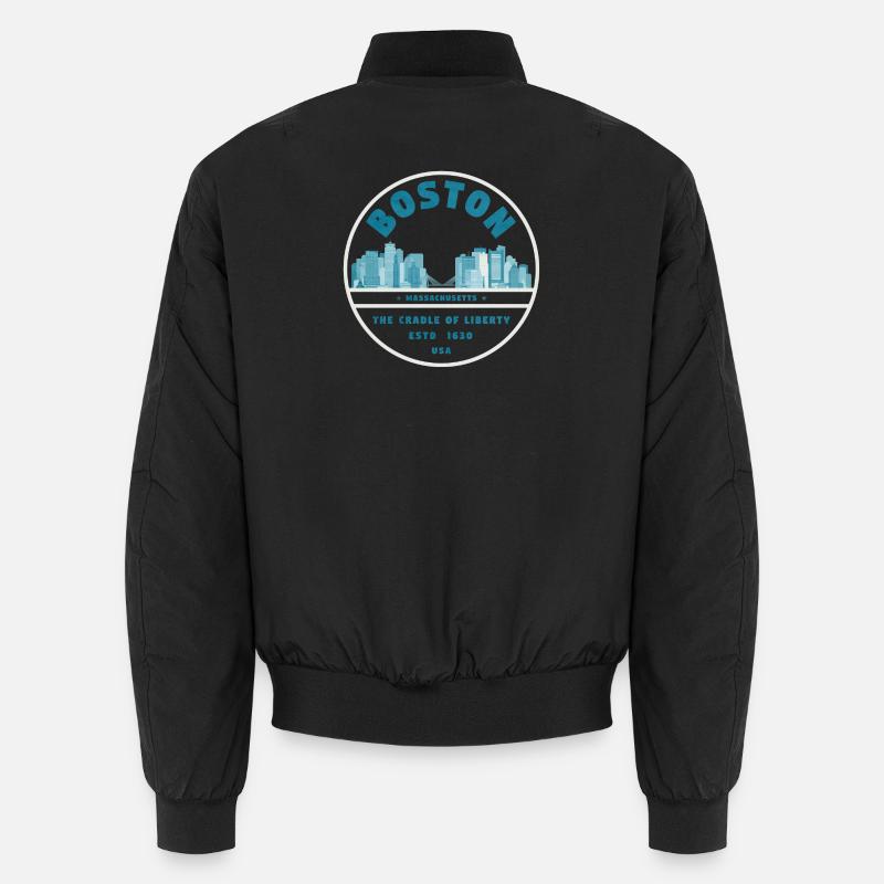 Boston Skyline Abzeichen Liberty Unisex Bomberjacke