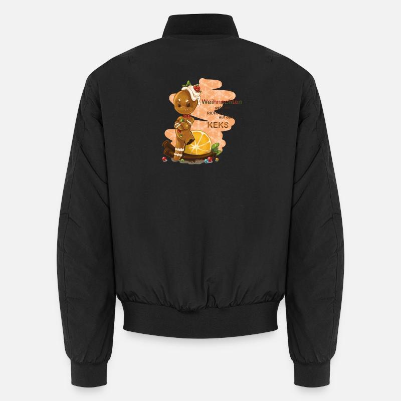 Lebkuchenmann Weihnachten - Unisex Bomberjacke - Schwarz