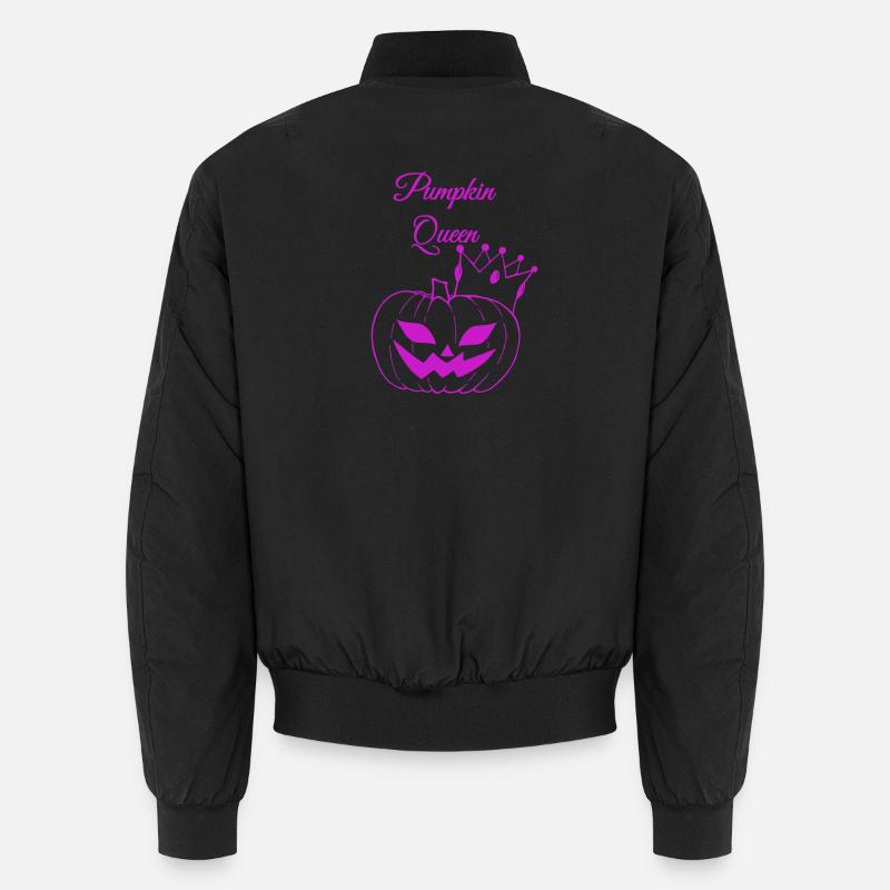 Pumpkin Queen Halloween Design - Unisex Bomber Jacket - black