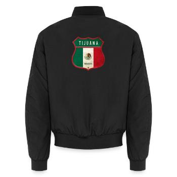 Conception des armoiries de Tijuana au Mexique - Bomber unisexe - noir - Dos - AI Model Male 185 light (185cm)