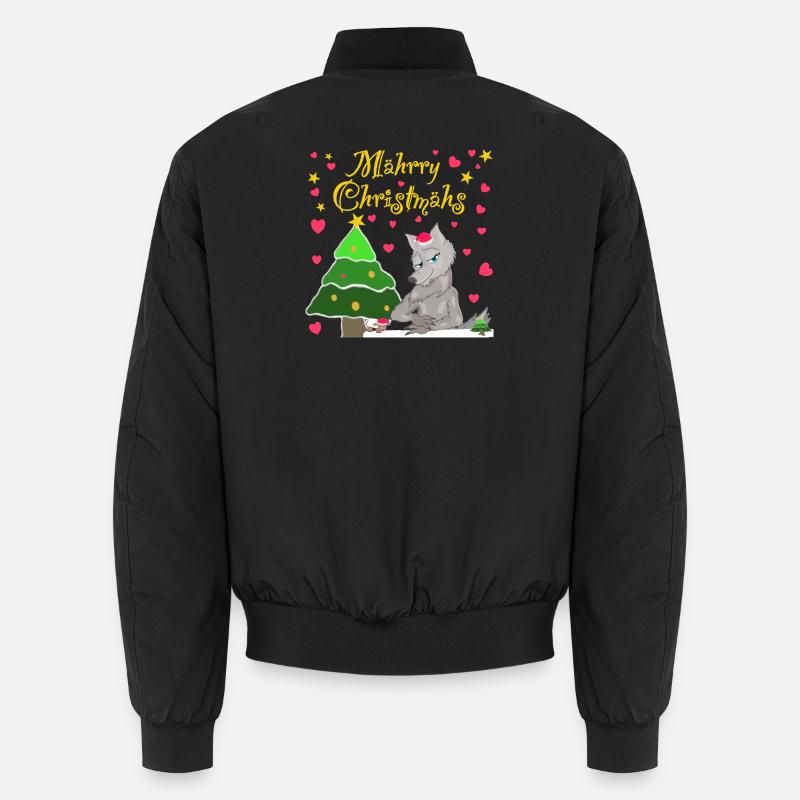 Iconic wolf, Christmas under the Christmas tree Unisex Bomber Jacket