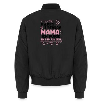 Happy Birthday Mama als Baby Body - Unisex Bomberjacke - Schwarz - Hinten - AI Model Male 185 light (185cm)