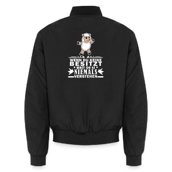 Schafe Schaf Schafzüchter Geschenk - Unisex Bomberjacke - Schwarz - Hinten - AI Model Male 185 light (185cm)