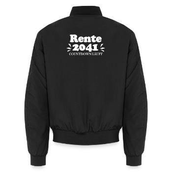 Rente 2041 Ruhestand Rentner Renteneintritt - Unisex Bomberjacke - Schwarz - Hinten - AI Model Male 185 light (185cm)