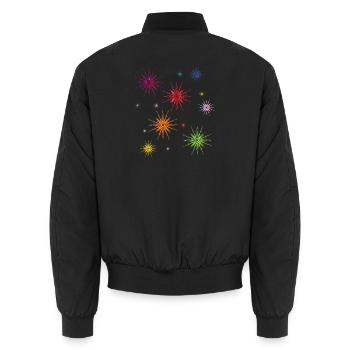 Des étoiles colorées dans le ciel étoilé - Bomber unisexe - noir - Dos - AI Model Male 185 light (185cm)
