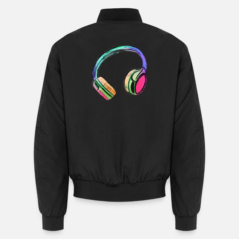 Kopfhörer - bunte Kunst - farbenfroh Unisex Bomberjacke