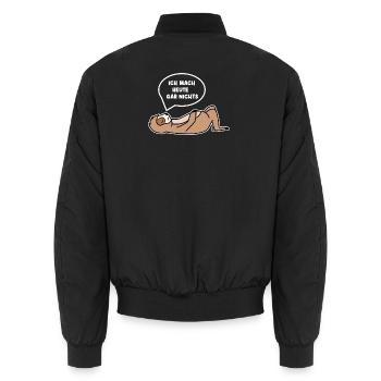 Faultier Faul Tier Urwaldbewohner Statement Zoo - Unisex Bomberjacke - Schwarz - Hinten - AI Model Male 185 light (185cm)