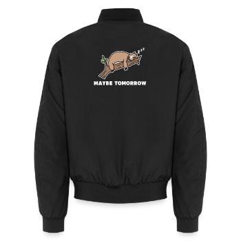 Faul Schlafen Tier Säugetier Statement Faultier - Unisex Bomberjacke - Schwarz - Hinten - AI Model Male 185 light (185cm)