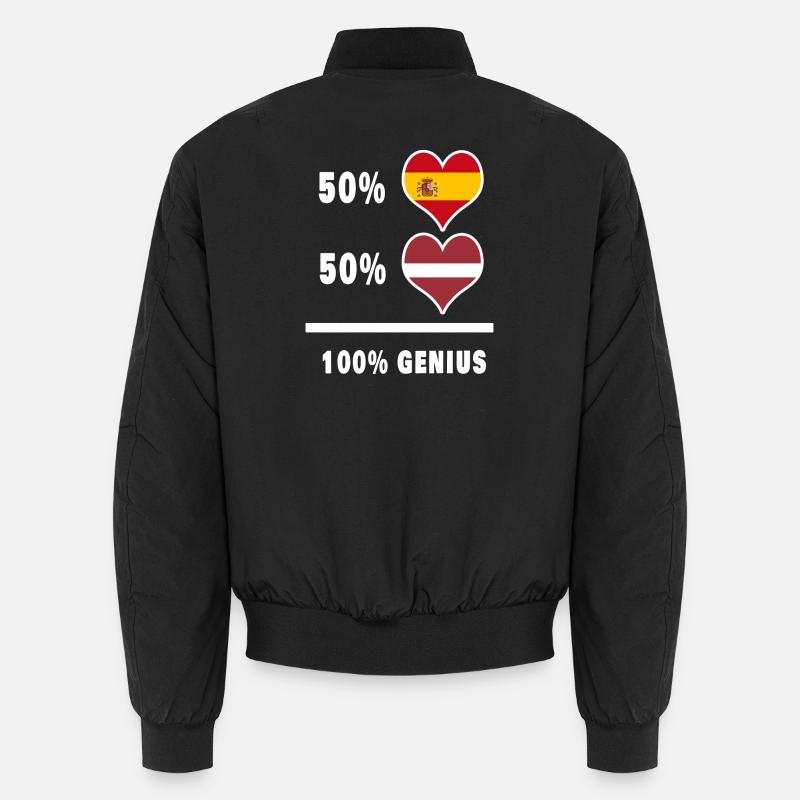 Latvia and Spain genius / gift - Unisex Bomber Jacket - black