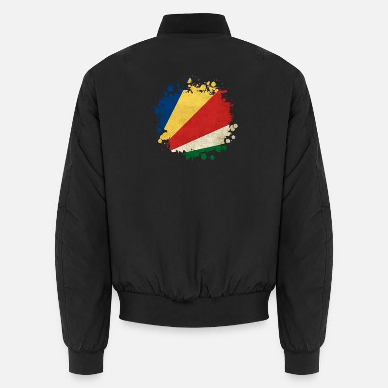 Seychellen Klecks Flaggen Design Unisex Bomberjacke