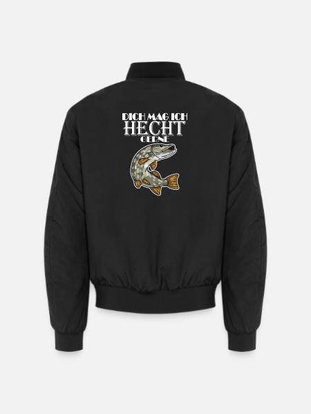 Angler Lustiger Spruch - Ich mag dich - Unisex Bomberjacke - Schwarz