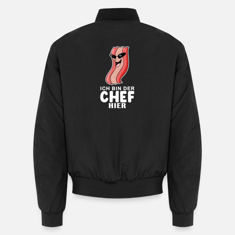 Baby Junge Lustiger Spruch Chef - Unisex Bomberjacke - Schwarz