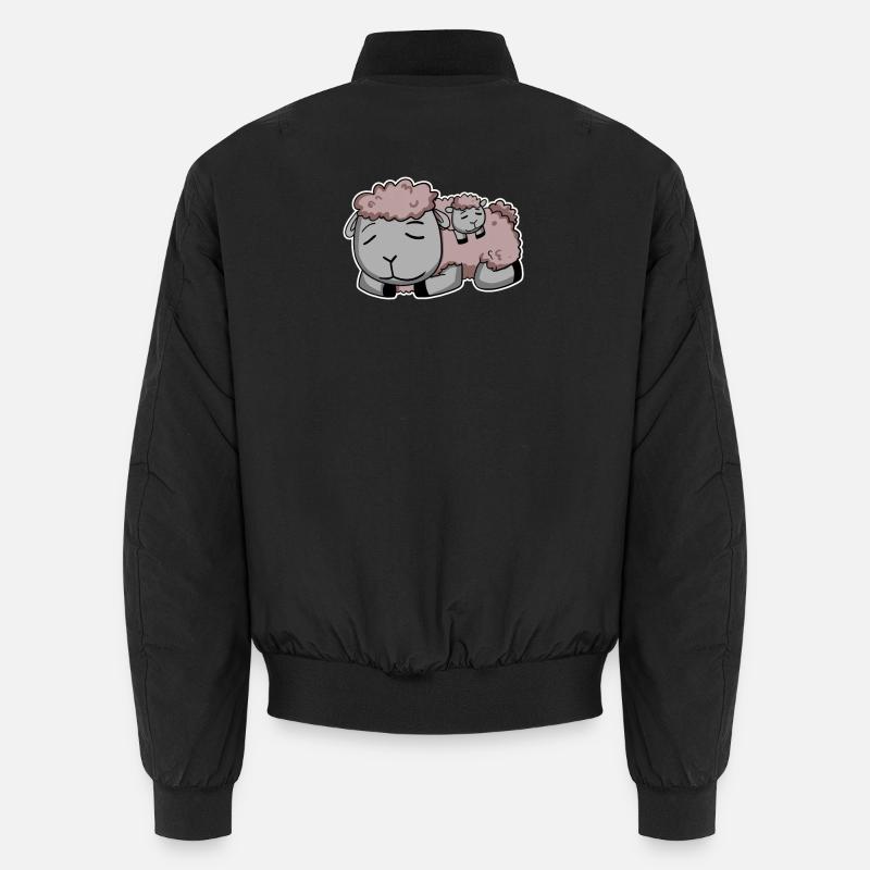 Moutons avec bébé moutons - Bomber unisexe - noir
