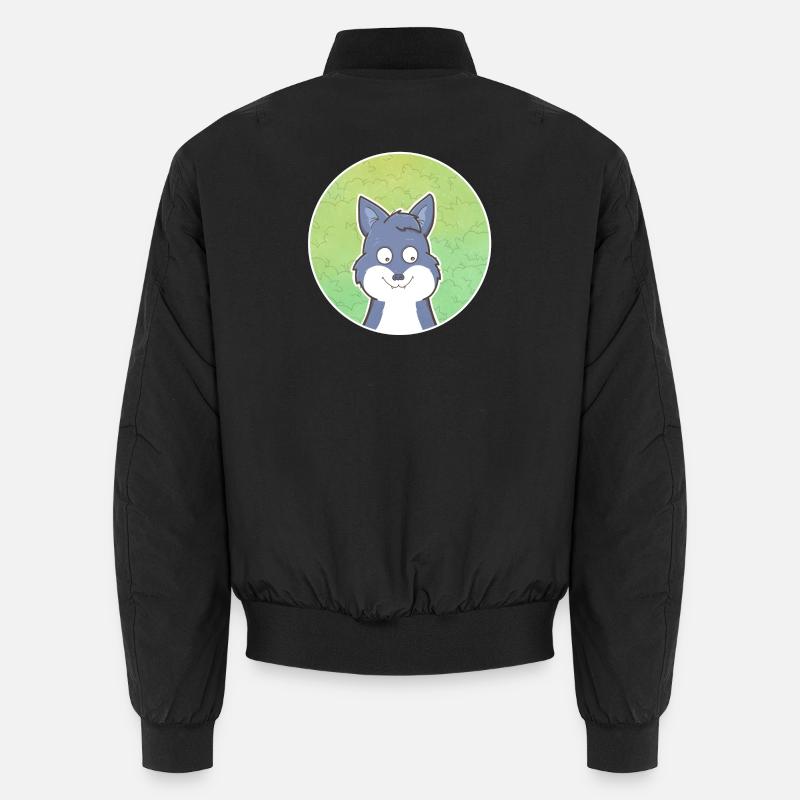 Wolf - Unisex Bomberjacke - Schwarz