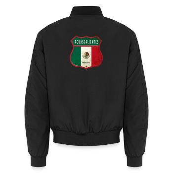 Aguascalientes Mexico coat of arms design - Unisex Bomber Jacket - black - Back - AI Model Male 185 light (185cm)