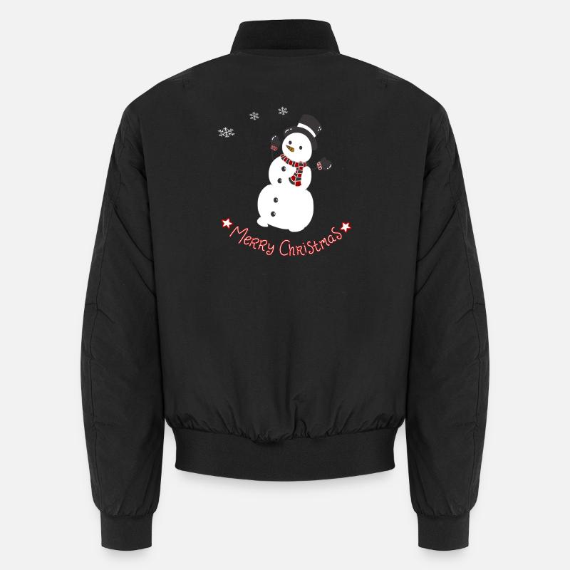 Fröhlicher Schneemann mit Schal Unisex Bomberjacke