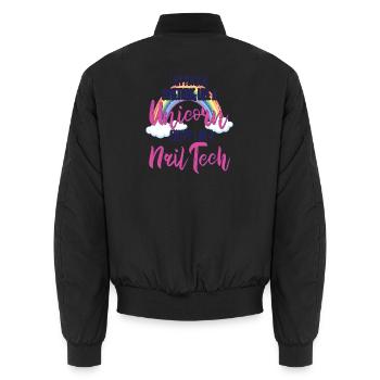 I'm a bit of a magical nail technician - Unisex Bomber Jacket - black - Back - AI Model Male 185 light (185cm)