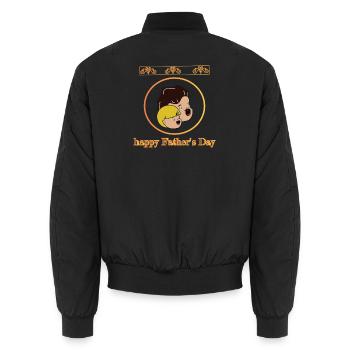 Happy Father's Day - Unisex Bomber Jacket - black - Back - AI Model Male 185 light (185cm)