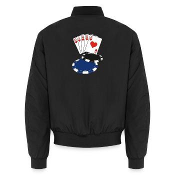 Poker - Unisex Bomberjacke - Schwarz - Hinten - AI Model Male 185 light (185cm)