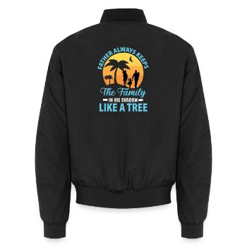 Vater hält Familie wie einen Baum - Unisex Bomberjacke - Schwarz - Hinten - AI Model Male 185 light (185cm)