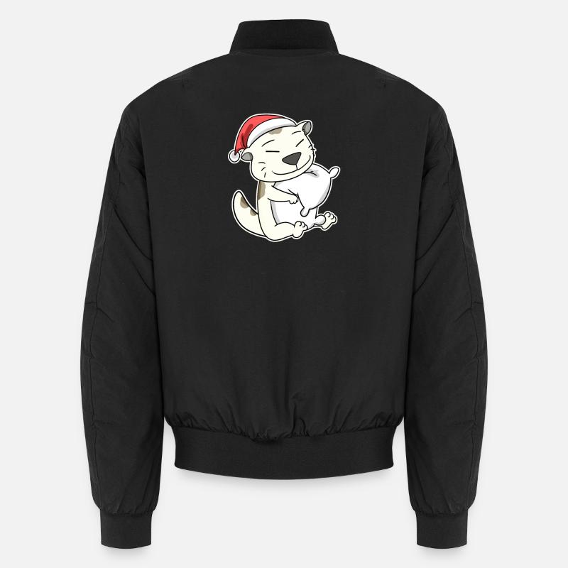 Devon Rex Katze Weihnachten Schlafen Müde - Unisex Bomberjacke - Schwarz