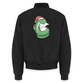 Snake Christmas Sleep Sleep Sleep Sleep - Unisex Bomber Jacket - black - Back - AI Model Male 185 light (185cm)