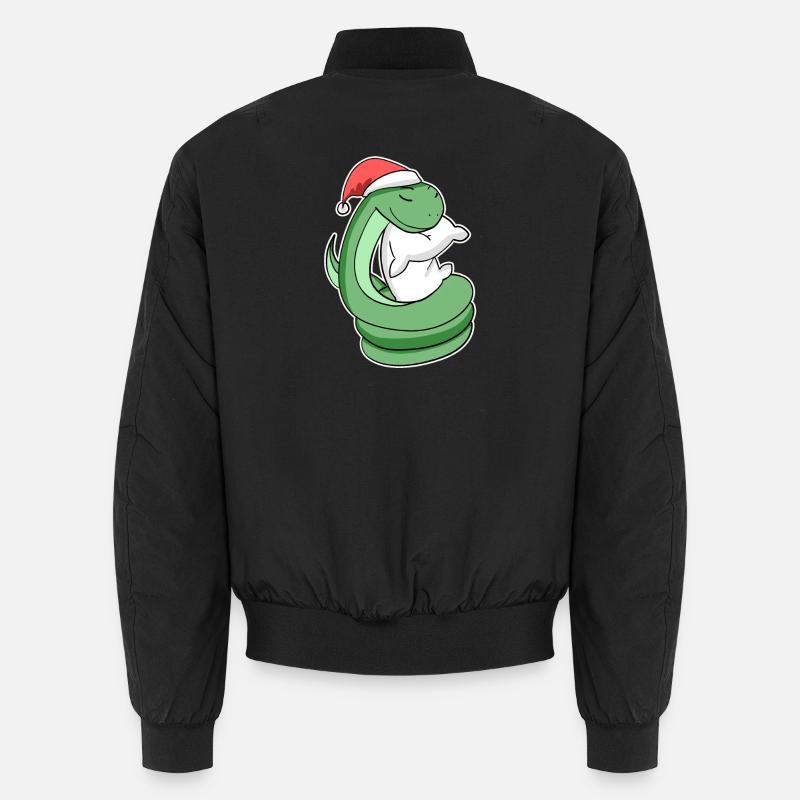 Serpent Noël Sommeil Sommeil Sommeil Sommeil Bomber unisexe