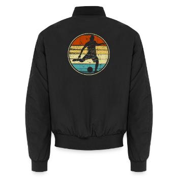 Silhouette de football circulaire rétro - Bomber unisexe - noir - Dos - AI Model Male 185 light (185cm)