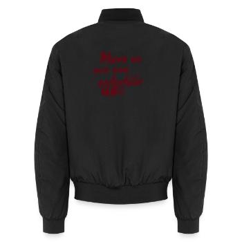 Hier sind wir nun - Unisex Bomberjacke - Schwarz - Hinten - AI Model Male 185 light (185cm)
