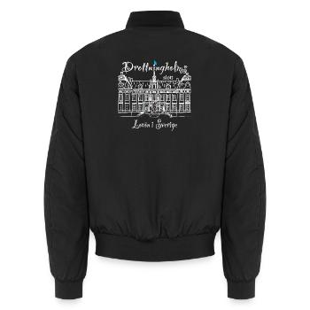 Schloss Drottningholm, Schweden, Zeichnung - Unisex Bomberjacke - Schwarz - Hinten - AI Model Male 185 light (185cm)
