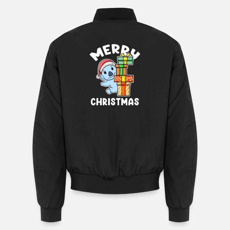 Frohe Weihnachten Koala mit Geschenke Unisex Bomberjacke