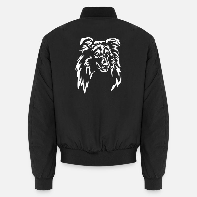 Sheltie Head « Black Edition » - Bomber unisexe - noir