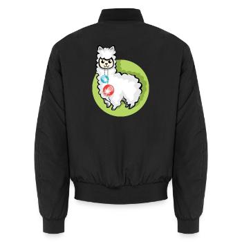 Alpaga Boules de Noël Lama de Noël Symbole Alpaga - Bomber unisexe - noir - Dos - AI Model Male 185 light (185cm)