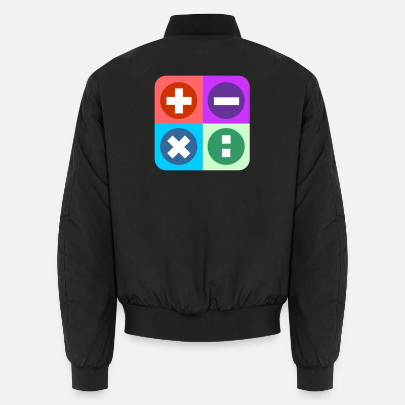 Logo mit vier Emblemen Farbe berechnen Unisex Bomberjacke